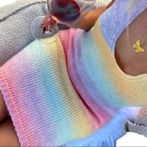 Crotchet tie dye knot halter dress